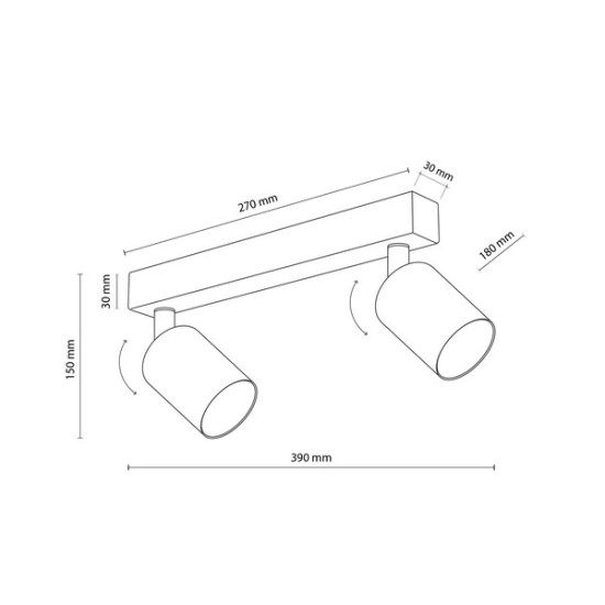 TK Lighting Top arany-fekete mennyezeti spotlámpa (TK-5967) GU10 2 izzós IP20