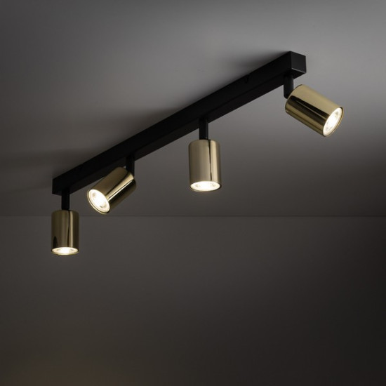 TK Lighting Top arany-fekete mennyezeti spotlámpa (TK-5969) GU10 4 izzós IP20