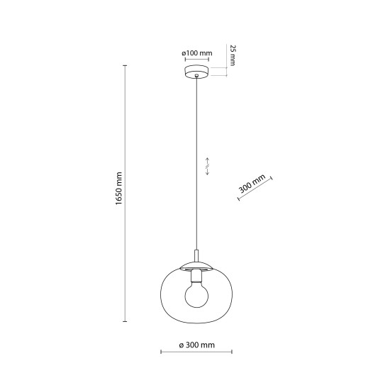 TK Lighting Vibe átlátszó függesztett lámpa (TK-4817) E27 1 izzós IP20