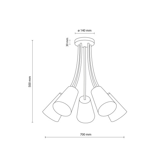 TK Lighting Wire Colour színes függesztett lámpa (TK-2107) E27 5 izzós IP20