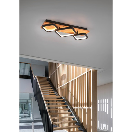 Trio Rama natúr-fekete LED mennyezeti lámpa (TR-643210332) LED 1 izzós IP20