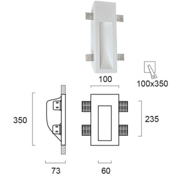 Viokef Aster fehér beépíthető fali lámpa (VIO-4147300) GU10 1 izzós IP20