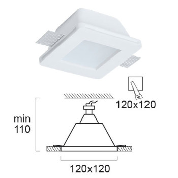 Viokef Dalton fehér beépíthető lámpa (VIO-4116000) GU10 1 izzós IP20/IP44