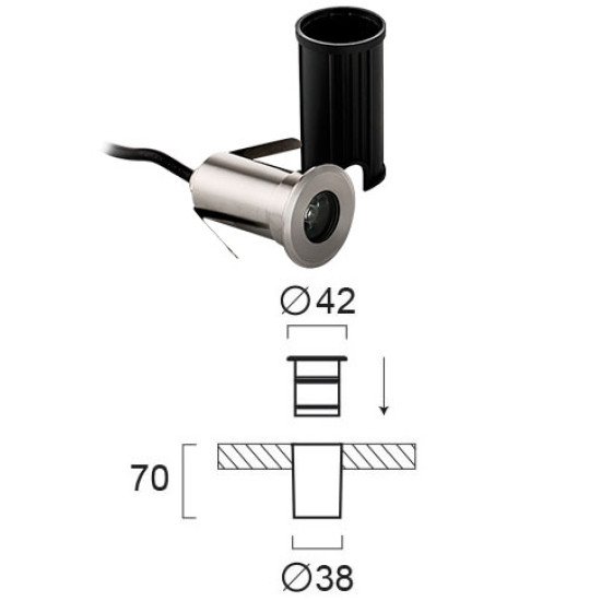 Viokef Lotus ezüst talajba építhető LED kültéri lámpa (VIO-4186700) LED 1 izzós IP65/IP67